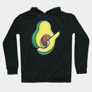 Floating Avocado Slice Cartoon Hoodie